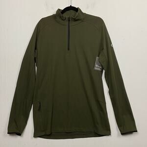 Gap Fit Men's Train Half Zip Olive Green Active Pullover Top Size Large Tall